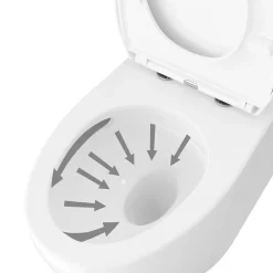 GoodHome Pack WC à poser avec cuvette, abattant et réservoir, Kentia