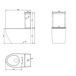 GoodHome Pack WC à poser avec cuvette, abattant et réservoir, Kentia