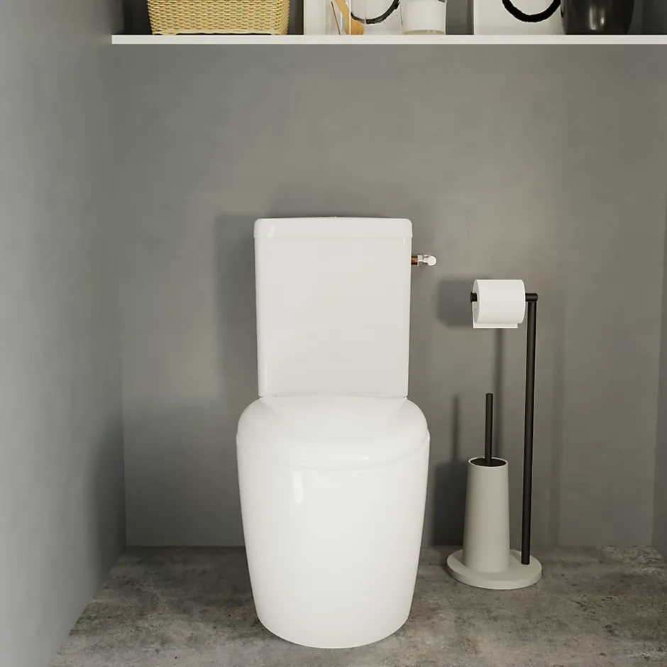 GoodHome Pack WC à poser avec cuvette, abattant et réservoir, Kentia