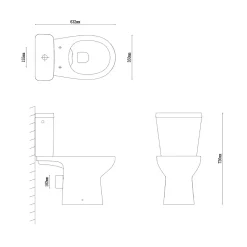 GoodHome Pack WC à poser sans bord avec abattant déclipsable et frein de chute, sortie horizontale, NF, Tasi