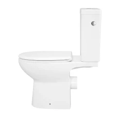 GoodHome Pack WC à poser sans bord avec abattant déclipsable et frein de chute, sortie horizontale, NF, Tasi