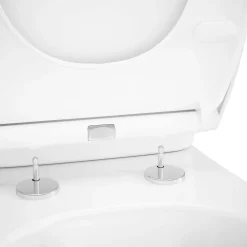GoodHome Pack WC à poser sans bord avec abattant déclipsable et frein de chute, sortie horizontale, NF, Tasi