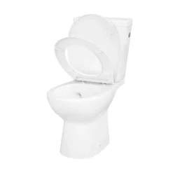 GoodHome Pack WC à poser sans bord avec abattant déclipsable et frein de chute, sortie horizontale, NF, Tasi
