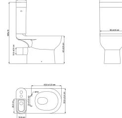 GoodHome Pack WC à poser sans bride vortex avec lave-mains intégré, abattant déclipsable et frein de chute, sortie horizontale, Cavally