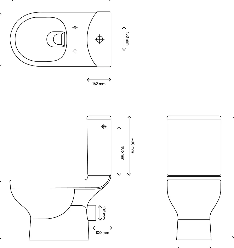 GoodHome Pack WC à poser sans bride avec sortie horizontale Cavally NF