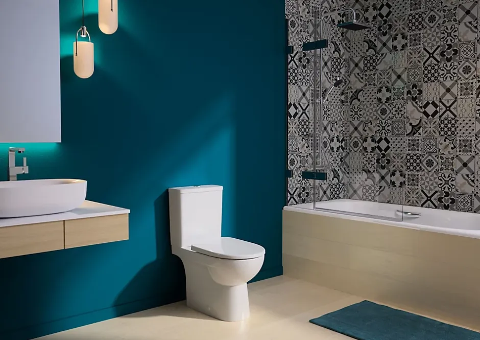 Geberit Pack WC à poser sans bride avec abattant à frein de fermeture, G-300* Wc À Poser