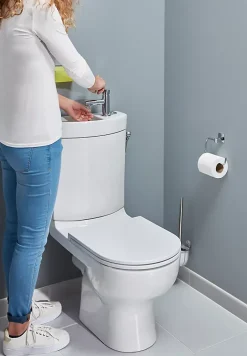 GoodHome Pack WC à poser sans bride + lave-mains sortie horizontale Cavally* Wc À Poser