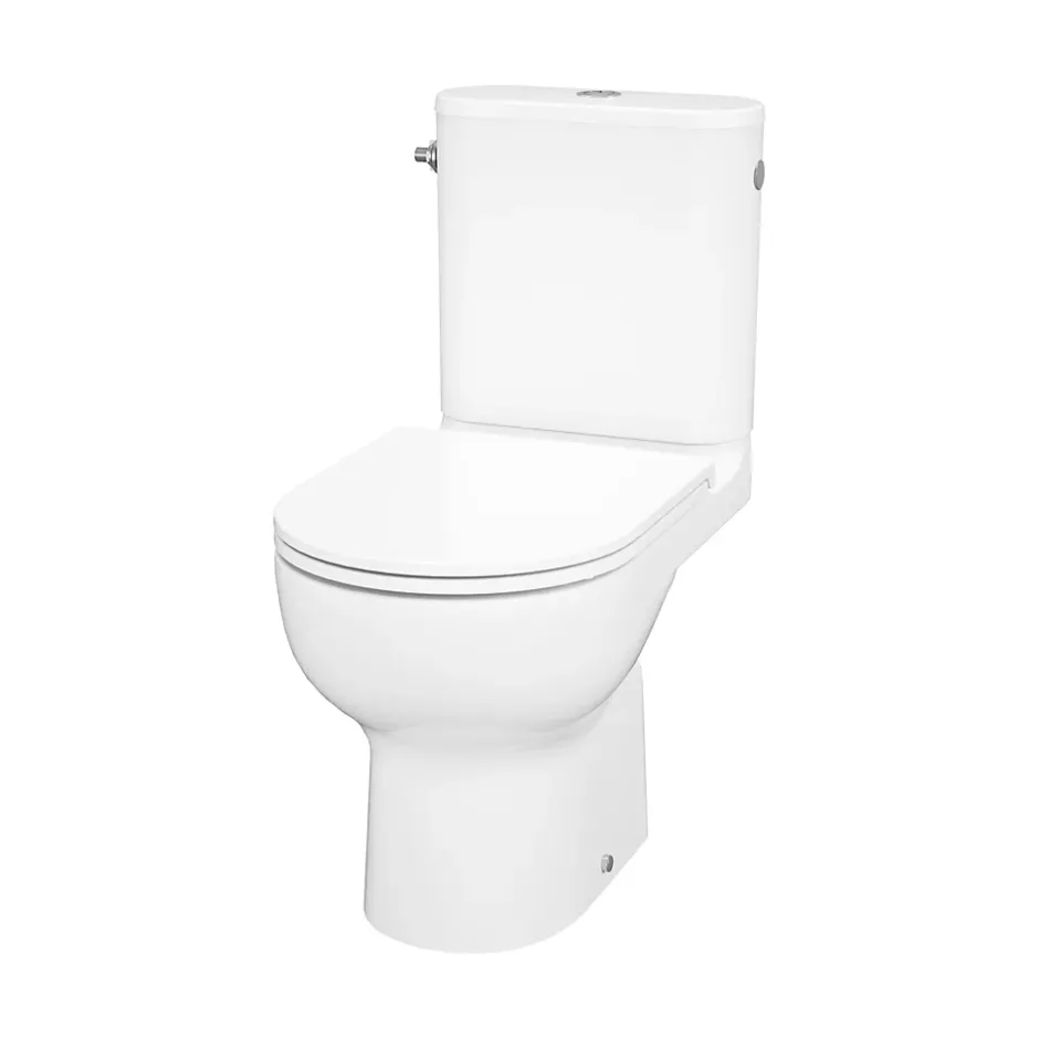 GoodHome Pack WC à poser sans bride vortex avec abattant déclipsable et frein de chute, sortie horizontale, Cavally* Wc À Poser