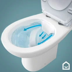 GoodHome Pack WC à poser sans bride avec abattant déclipsable et frein de chute, sortie verticale, NF, Tasi