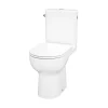 GoodHome Pack WC à poser sur-élevé sans bride vortex avec abattant déclipsable et frein de chute, sortie horizontale, Cavally* Wc À Poser