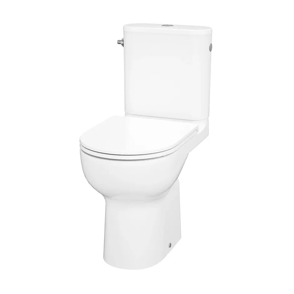 GoodHome Pack WC à poser sur-élevé sans bride vortex avec abattant déclipsable et frein de chute, sortie horizontale, Cavally* Wc À Poser