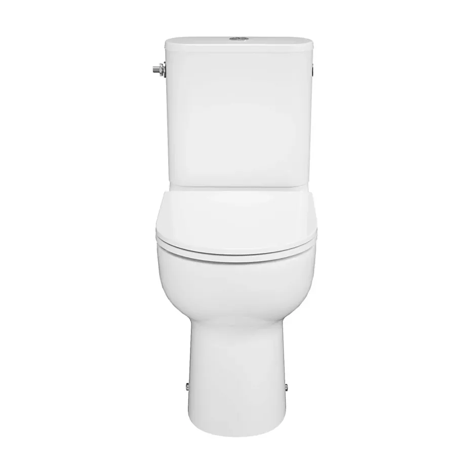 GoodHome Pack WC à poser sur-élevé sans bride vortex avec abattant déclipsable et frein de chute, sortie horizontale, Cavally* Wc À Poser