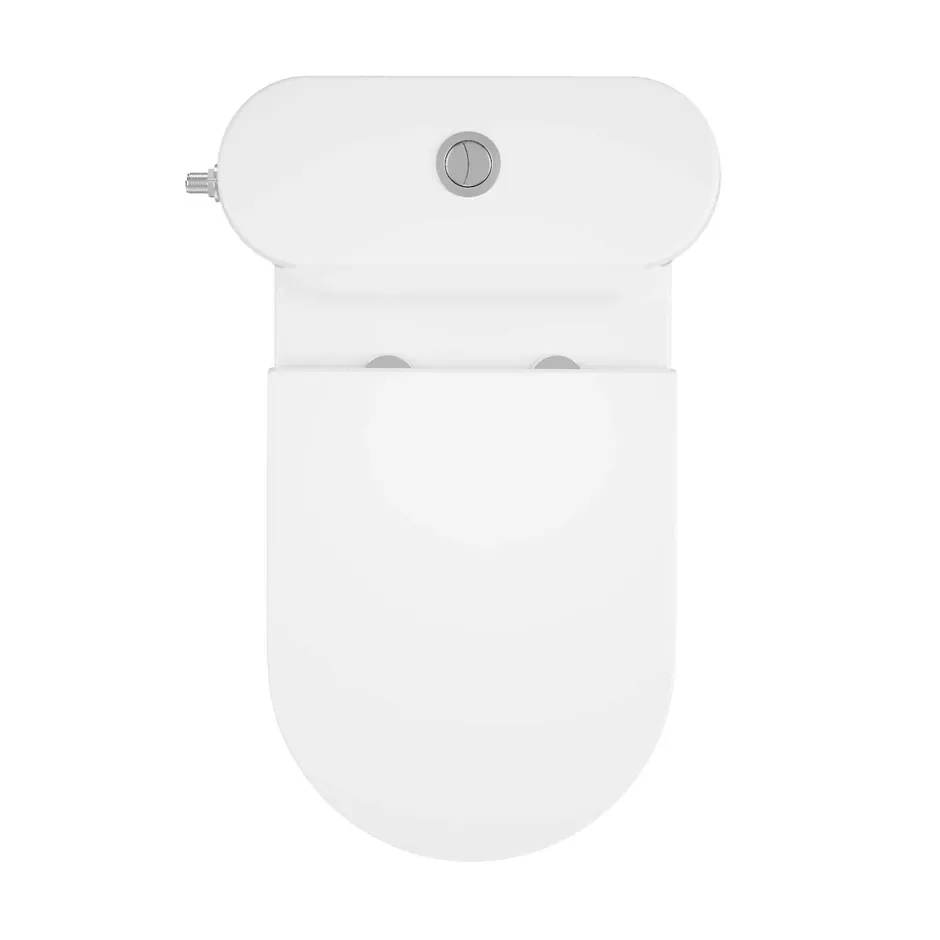 GoodHome Pack WC à poser sur-élevé sans bride vortex avec abattant déclipsable et frein de chute, sortie horizontale, Cavally* Wc À Poser