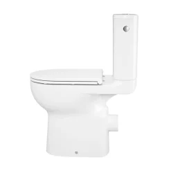 GoodHome Pack WC à poser sur-élevé sans bride vortex avec abattant déclipsable et frein de chute, sortie horizontale, Cavally* Wc À Poser