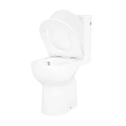 GoodHome Pack WC à poser sur-élevé sans bride vortex avec abattant déclipsable et frein de chute, sortie horizontale, Cavally* Wc À Poser