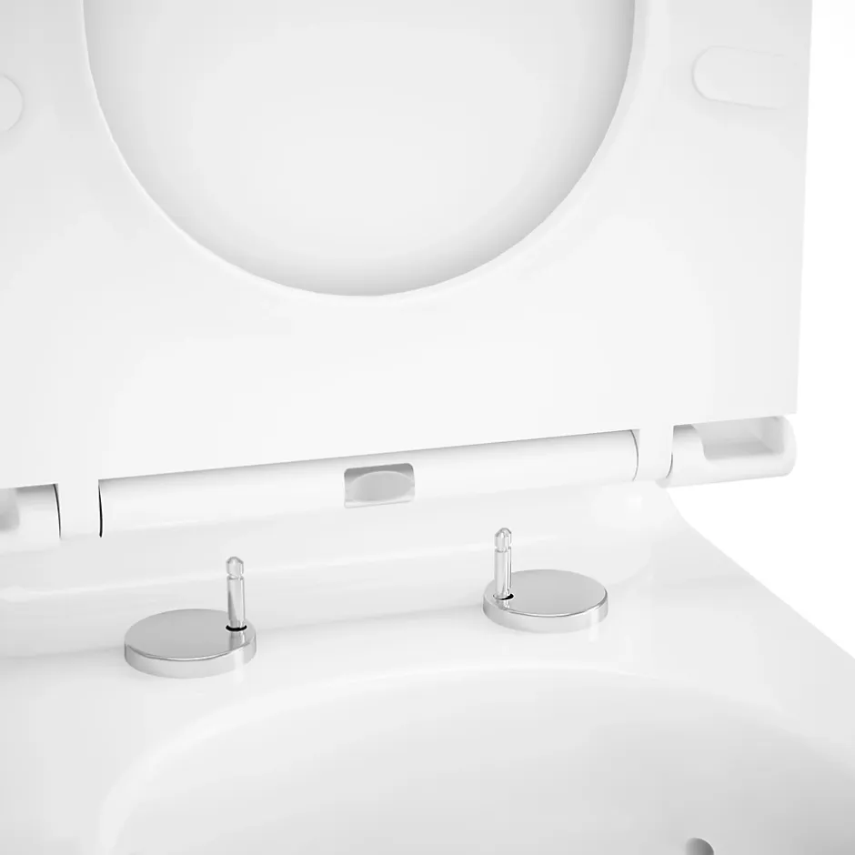 GoodHome Pack WC à poser sur-élevé sans bride vortex avec abattant déclipsable et frein de chute, sortie horizontale, Cavally* Wc À Poser