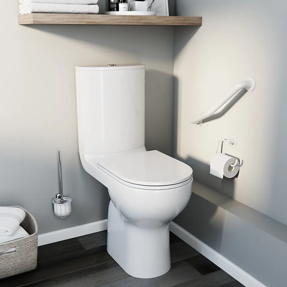 GoodHome Pack WC à poser surélevé sans bride avec sortie horizontale Cavally