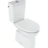 Sanindusa Pack WC au sol céramique traditionnelle Easy évacuation par dessous alim. chasse d'eau par le côté blanc