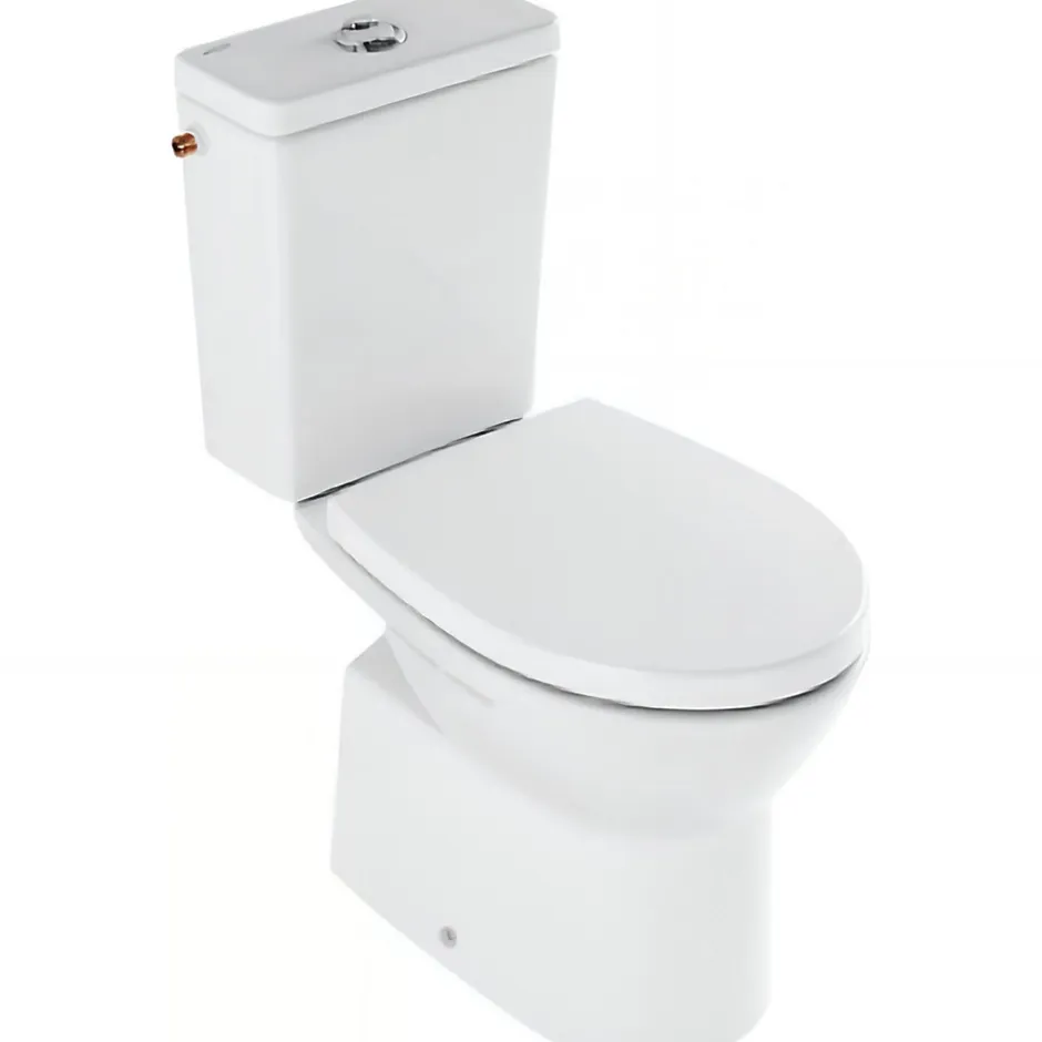 Sanindusa Pack WC au sol céramique traditionnelle Easy évacuation par dessous alim. chasse d'eau par le côté blanc
