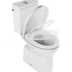 Sanindusa Pack WC au sol céramique traditionnelle Easy évac. arrière alim. chasse par le côté abattant frein de chute blanc* Wc À Poser