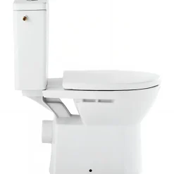 Sanindusa Pack WC au sol céramique traditionnelle Easy évac. arrière alim. chasse par le côté abattant frein de chute blanc* Wc À Poser