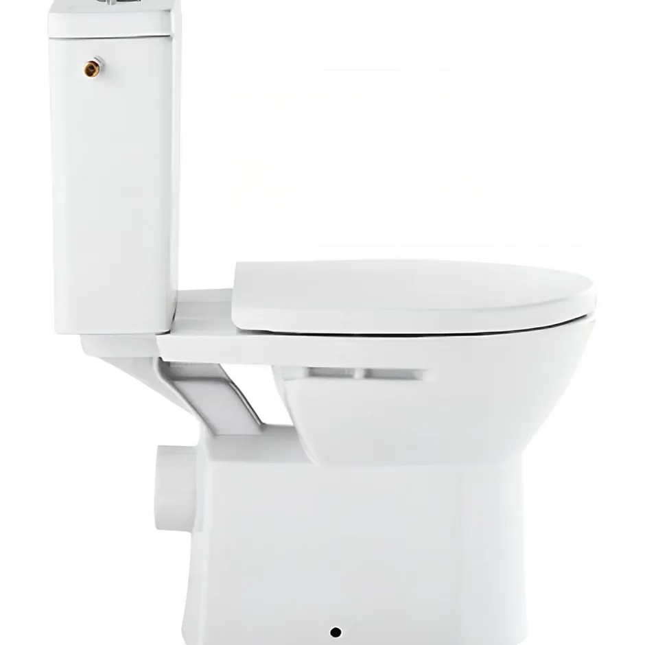 Sanindusa Pack WC au sol céramique traditionnelle Easy évac. arrière alim. chasse par le côté abattant frein de chute blanc* Wc À Poser