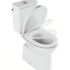 Sanindusa Pack WC au sol céramique traditionnelle Easy évac. arrière alim. chasse par le côté abattant frein de chute blanc* Wc À Poser