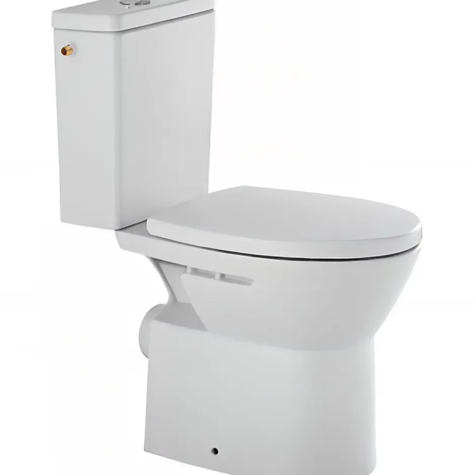 Sanindusa Pack WC au sol céramique traditionnelle Easy évac. arrière alim. chasse par le côté abattant frein de chute blanc* Wc À Poser