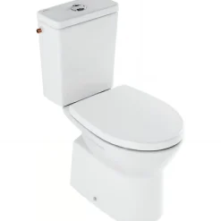 Sanindusa Pack WC au sol Easy évac. arrière alim. chasse par le côté abattant thermoplast blanc inclus