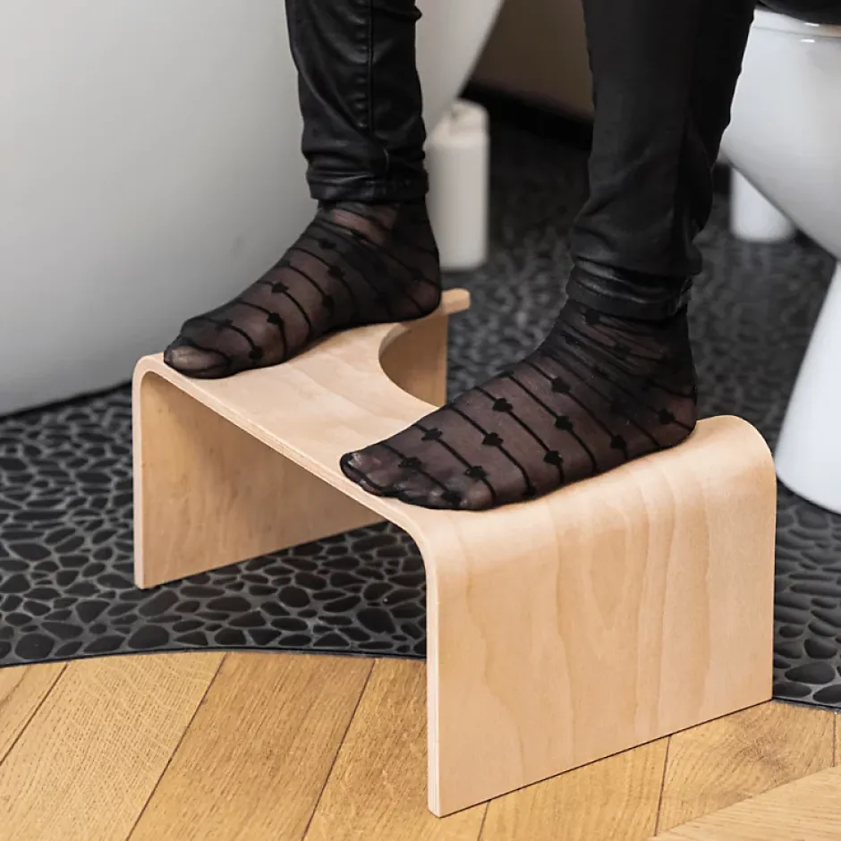Grohe PACK WC avec bride à poser Bau Ceramic + Tabouret physiologique Bois