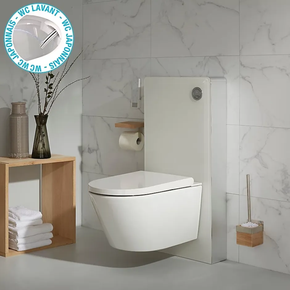 Planète Bain Pack wc avec cuvette lavante - Façade blanche -Wc japonais