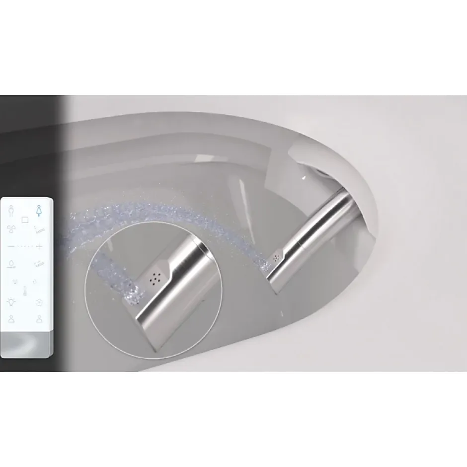 Planète Bain Pack wc avec cuvette lavante - Façade en verre noir-Wc japonais* Wc Japonais