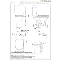 Sanindusa Pack WC Aveiro évacuation par dessous alimentation chasse d'eau par le côté blanc* Wc À Poser