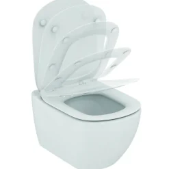 Geberit Pack WC Bati Duofix + Cuvette Ideal Standard Tesi Aquablade + Plaque de commande Sigma20 Blanc chrome + bati support