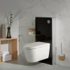 Planète Bain Pack WC Bati support mural avec cuvette lavante - Façade noire - WC japonais - Tesa