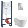 Swiss Aqua Technologies Pack WC Bâti autoportant + WC Infinitio sans bride + Plaque chrome* Wc Suspendu