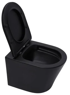 Swiss Aqua Technologies Pack WC Bâti autoportant + WC Infinitio noir sans bride + Plaque chrome* Wc Suspendu