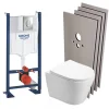 Swiss Aqua Technologies Pack WC Bâti autoportant + WC Infinitio sans bride + Plaque + Set habillage* Wc Suspendu