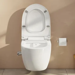 Villeroy & Boch Pack WC Bâti sol mur + WC SAT + bidet thermostatique + Abattant SoftClose + Plaque (VCNSATCL4)