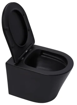 Swiss Aqua Technologies Pack WC Bâti-autoportant Rapid SL + WC Infinitio sans bride noir mat + Abattant softclose + Plaque chrome