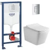Swiss Aqua Technologies Pack WC Bâti-support + WC sans bride Infinitio Design + Abattant softclose + Plaque chrome