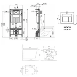 Swiss Aqua Technologies Pack WC bâti-support autoportant + WC suspendu sans bride + abattant SoftClose + plaque blanche (SMRTCETOR270)* Wc Suspendu