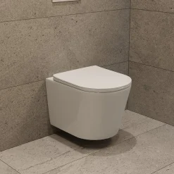 Swiss Aqua Technologies Pack WC bâti-support autoportant + WC suspendu sans bride + abattant SoftClose + plaque blanche (SMRTCETOR270)* Wc Suspendu