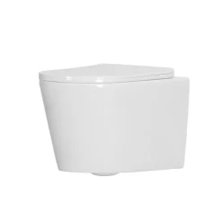 Swiss Aqua Technologies Pack WC bâti-support autoportant + WC suspendu sans bride + abattant SoftClose + plaque blanche (SMRTCETOR270)* Wc Suspendu