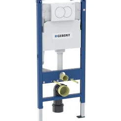 Geberit Pack WC bâti-support Duofix 112cm + WC suspendu Ceramia Tornado Rimless + abattant SoftClose + plaque blanche (CETORGEB3)* Wc Suspendu
