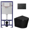 Swiss Aqua Technologies Pack WC bâti-support léger 112 cm ECO 2L + WC suspendu Ceramia + plaque noir mat (STECE14BMT01-FR)* Wc Suspendu