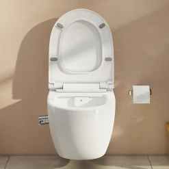 Swiss Aqua Technologies Pack WC Bâti-support Rapid SL + WC sans bride avec fonction bidet thermostatique + Plaque chrome* Wc Suspendu