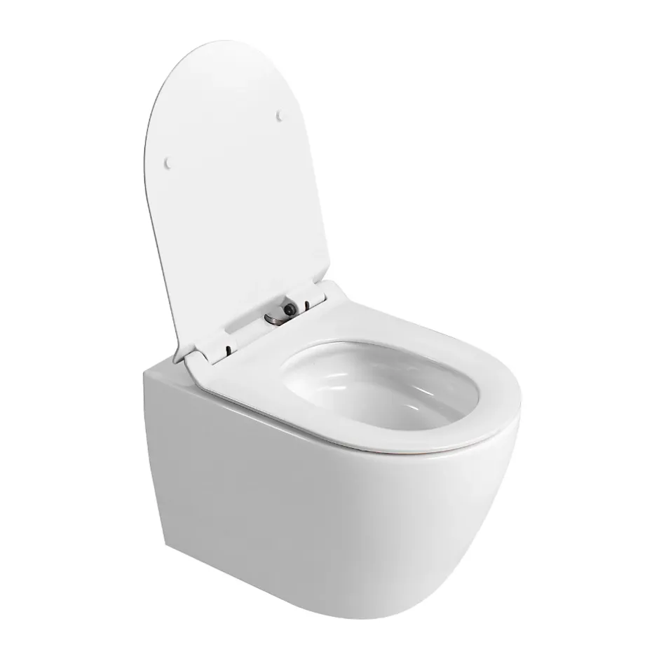Villeroy & Boch Pack WC bâti-support sol-mur + WC sans bride Ceramia PixL avec abattant SoftClose + plaque noir (VBCEPXWT01-FR)