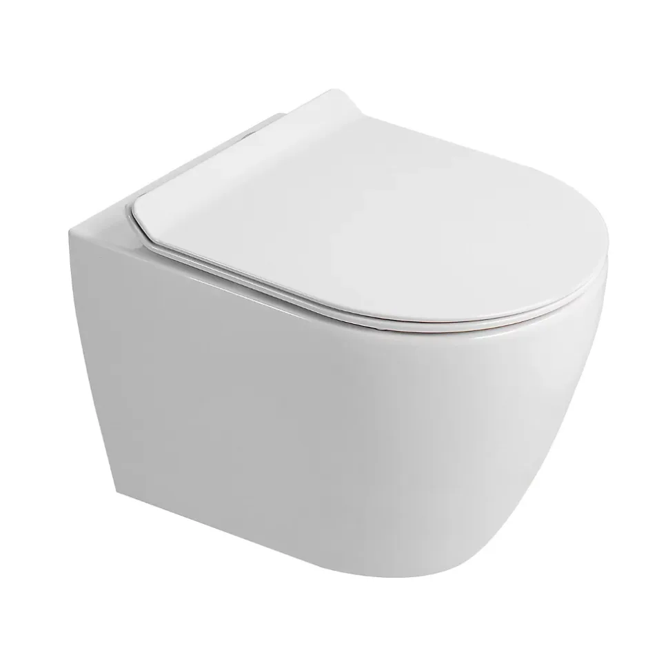 Villeroy & Boch Pack WC bâti-support sol-mur + WC sans bride Ceramia PixL avec abattant SoftClose + plaque noir (VBCEPXWT01-FR)