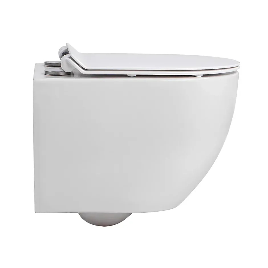 Villeroy & Boch Pack WC bâti-support sol-mur + WC sans bride Ceramia PixL avec abattant SoftClose + plaque noir (VBCEPXWT01-FR)
